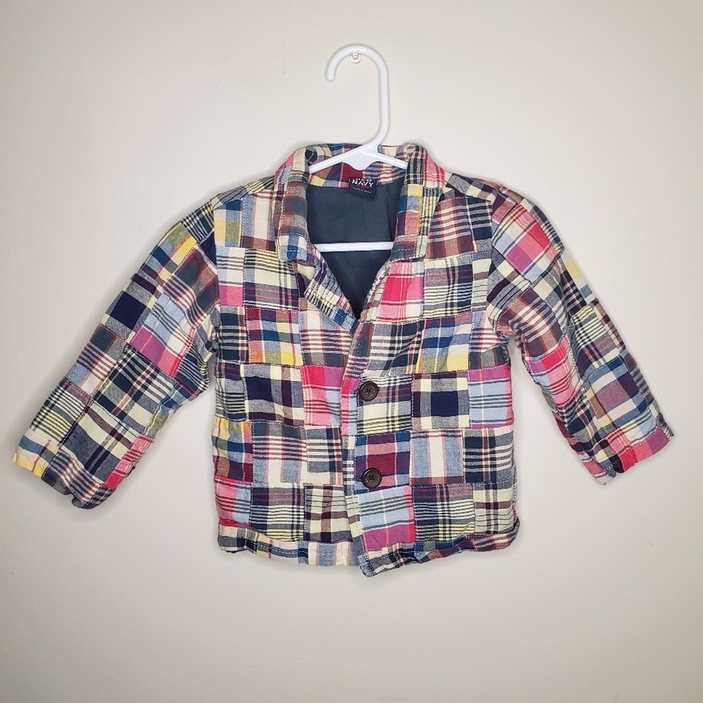 Old Navy Baby Boy Plaid Patchwork Jacket 12-18mo